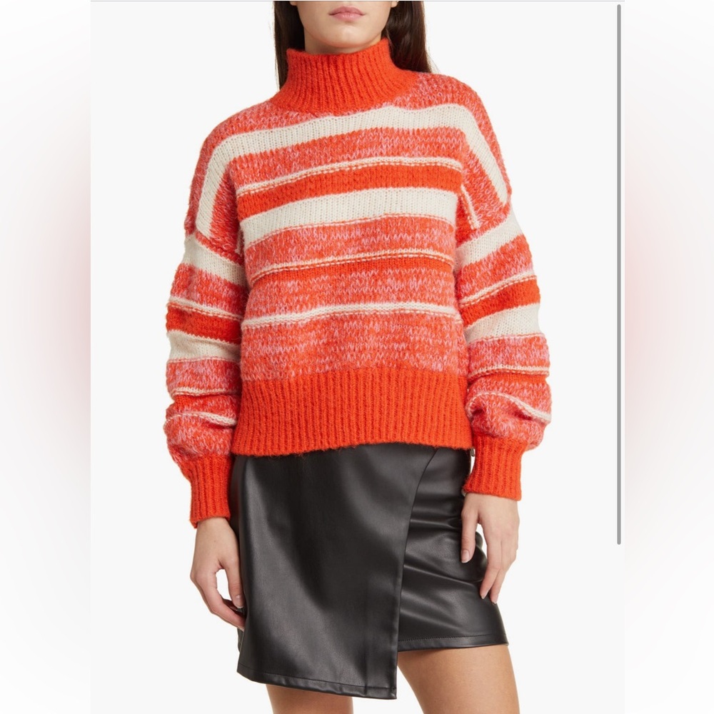 VERO MODA - KAMMA VARIEGATED STRIPE MOCK NECK SWEATER